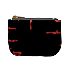 Red And Black Abstract Grunge Print Mini Coin Purse