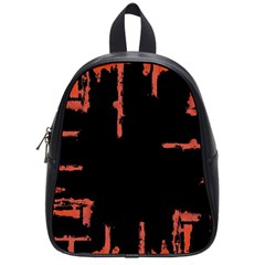 Red And Black Abstract Grunge Print School Bag (small)