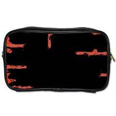 Red And Black Abstract Grunge Print Toiletries Bag (one Side) by dflcprintsclothing