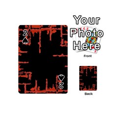 Red And Black Abstract Grunge Print Playing Cards 54 Designs (mini)