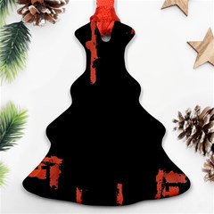 Red And Black Abstract Grunge Print Christmas Tree Ornament (two Sides)