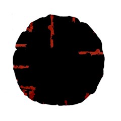 Red And Black Abstract Grunge Print Standard 15  Premium Round Cushions by dflcprintsclothing