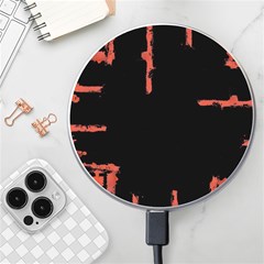 Red And Black Abstract Grunge Print Wireless Charger by dflcprintsclothing