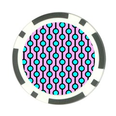 A Chain Of Blue Circles Poker Chip Card Guard by SychEva