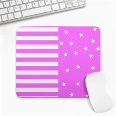 Saturated Pink Lines And Stars Pattern, Geometric Theme Large Mousepads by Casemiro