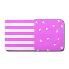 Saturated Pink Lines And Stars Pattern, Geometric Theme Medium Bar Mats by Casemiro