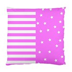 Saturated Pink lines and stars pattern, geometric theme Standard Cushion Case (One Side) Front