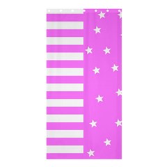 Saturated Pink Lines And Stars Pattern, Geometric Theme Shower Curtain 36  X 72  (stall)  by Casemiro