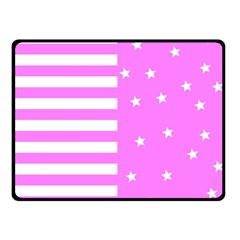 Saturated Pink Lines And Stars Pattern, Geometric Theme Double Sided Fleece Blanket (small)  by Casemiro