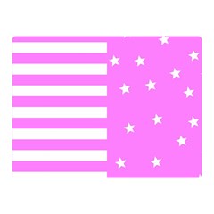 Saturated Pink Lines And Stars Pattern, Geometric Theme Double Sided Flano Blanket (mini)  by Casemiro