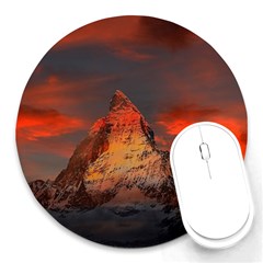 Switzerland-zermatt-mountains-snow- Round Mousepads