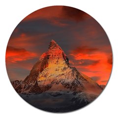 Switzerland-zermatt-mountains-snow- Magnet 5  (round)