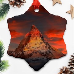 Switzerland-zermatt-mountains-snow- Ornament (snowflake)