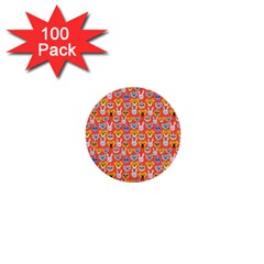 Cute Faces Of Dogs And Cats With Glasses 1  Mini Buttons (100 Pack)  by SychEva