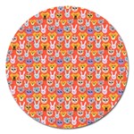 Cute Faces Of Dogs And Cats With Glasses Magnet 5  (Round) Front