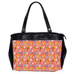 Cute Faces Of Dogs And Cats With Glasses Oversize Office Handbag (2 Sides)