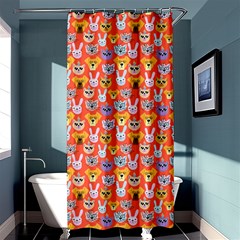 Cute Faces Of Dogs And Cats With Glasses Shower Curtain 36  x 72  (Stall) 