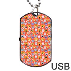 Cute Faces Of Dogs And Cats With Glasses Dog Tag Usb Flash (one Side) by SychEva