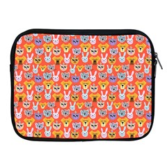 Cute Faces Of Dogs And Cats With Glasses Apple iPad 2/3/4 Zipper Cases