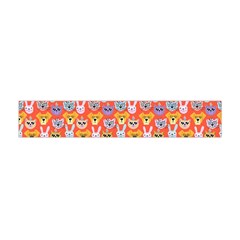 Cute Faces Of Dogs And Cats With Glasses Flano Scarf (Mini)