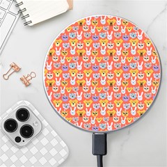 Cute Faces Of Dogs And Cats With Glasses Wireless Charger