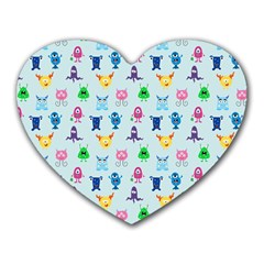 Funny Monsters Heart Mousepads by SychEva