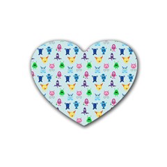 Funny Monsters Rubber Coaster (heart)  by SychEva