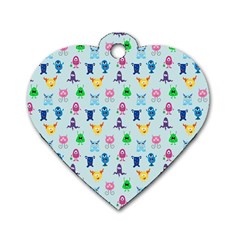 Funny Monsters Dog Tag Heart (one Side) by SychEva