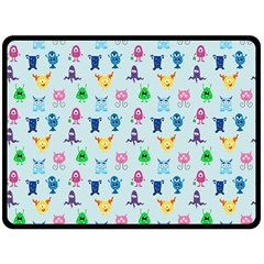 Funny Monsters Fleece Blanket (large)  by SychEva