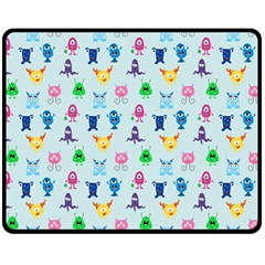 Funny Monsters Fleece Blanket (medium)  by SychEva