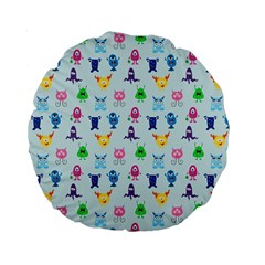 Funny Monsters Standard 15  Premium Round Cushions by SychEva