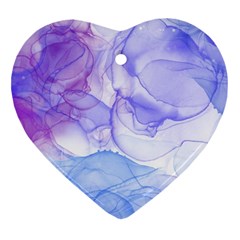 Purple And Blue Alcohol Ink  Ornament (heart) by Dazzleway