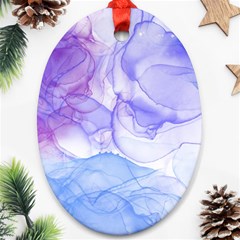 Purple And Blue Alcohol Ink  Oval Ornament (two Sides)