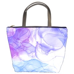 Purple And Blue Alcohol Ink  Bucket Bag by Dazzleway