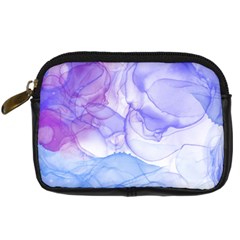 Purple And Blue Alcohol Ink  Digital Camera Leather Case by Dazzleway