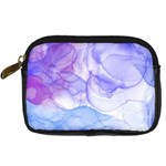 Purple and blue alcohol ink  Digital Camera Leather Case Front