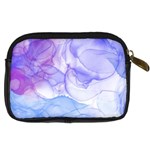 Purple and blue alcohol ink  Digital Camera Leather Case Back