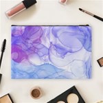 Purple and blue alcohol ink  Cosmetic Bag (Large) Back