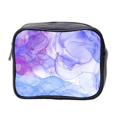 Purple And Blue Alcohol Ink  Mini Toiletries Bag (two Sides) by Dazzleway