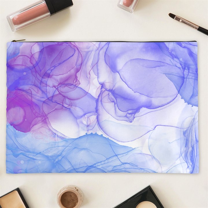 Purple and blue alcohol ink  Cosmetic Bag (XXL)