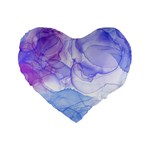 Purple and blue alcohol ink  Standard 16  Premium Flano Heart Shape Cushions Front