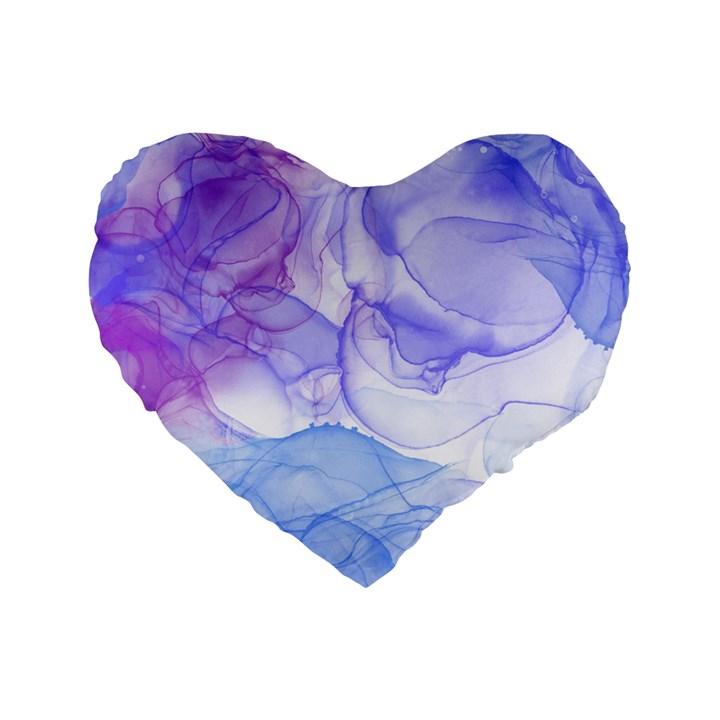 Purple and blue alcohol ink  Standard 16  Premium Flano Heart Shape Cushions