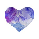 Purple and blue alcohol ink  Standard 16  Premium Flano Heart Shape Cushions Back