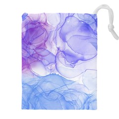 Purple And Blue Alcohol Ink  Drawstring Pouch (5xl) by Dazzleway