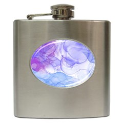 Purple And Blue Alcohol Ink  Hip Flask (6 Oz) by Dazzleway