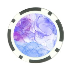 Purple And Blue Alcohol Ink  Poker Chip Card Guard