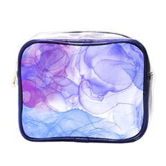 Purple And Blue Alcohol Ink  Mini Toiletries Bag (one Side) by Dazzleway