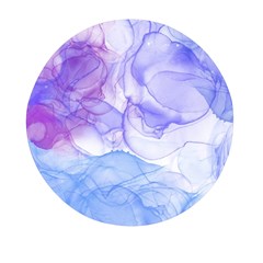 Purple And Blue Alcohol Ink  Mini Round Pill Box by Dazzleway