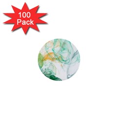 Green And Orange Alcohol Ink 1  Mini Buttons (100 Pack)  by Dazzleway