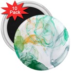 Green and orange alcohol ink 3  Magnets (10 pack)  Front